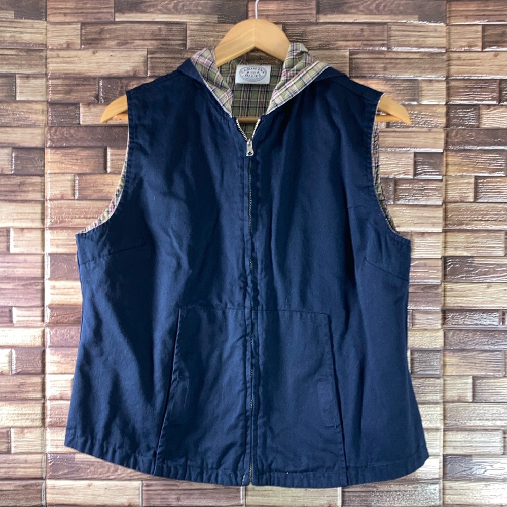 Vintage Women’s Large Carolina Blues Reversible Blue & Plaid Vest